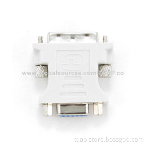 Male to VGA 15-pin HD (3-row) Female DVI-A Adapter with Strong Plastic Case
